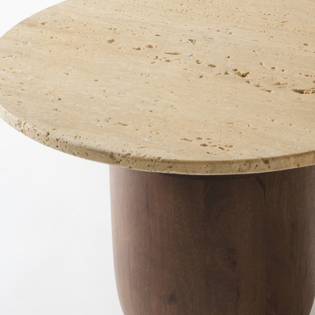 土台にはオイル仕上げのマンゴーウッドを使用。丸みを帯びたフォルムが独特な印象に。