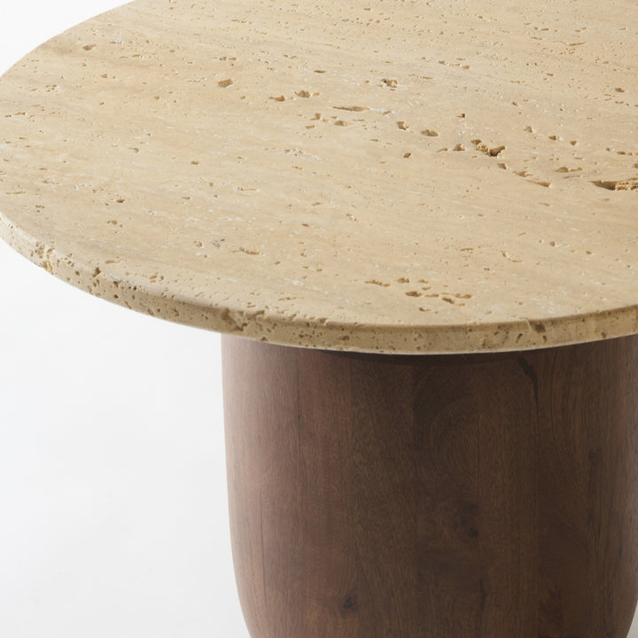 土台にはオイル仕上げのマンゴーウッドを使用。丸みを帯びたフォルムが独特な印象に。