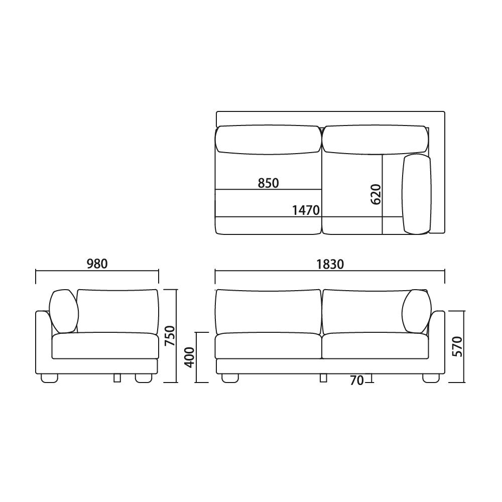三面図　Left Arm
