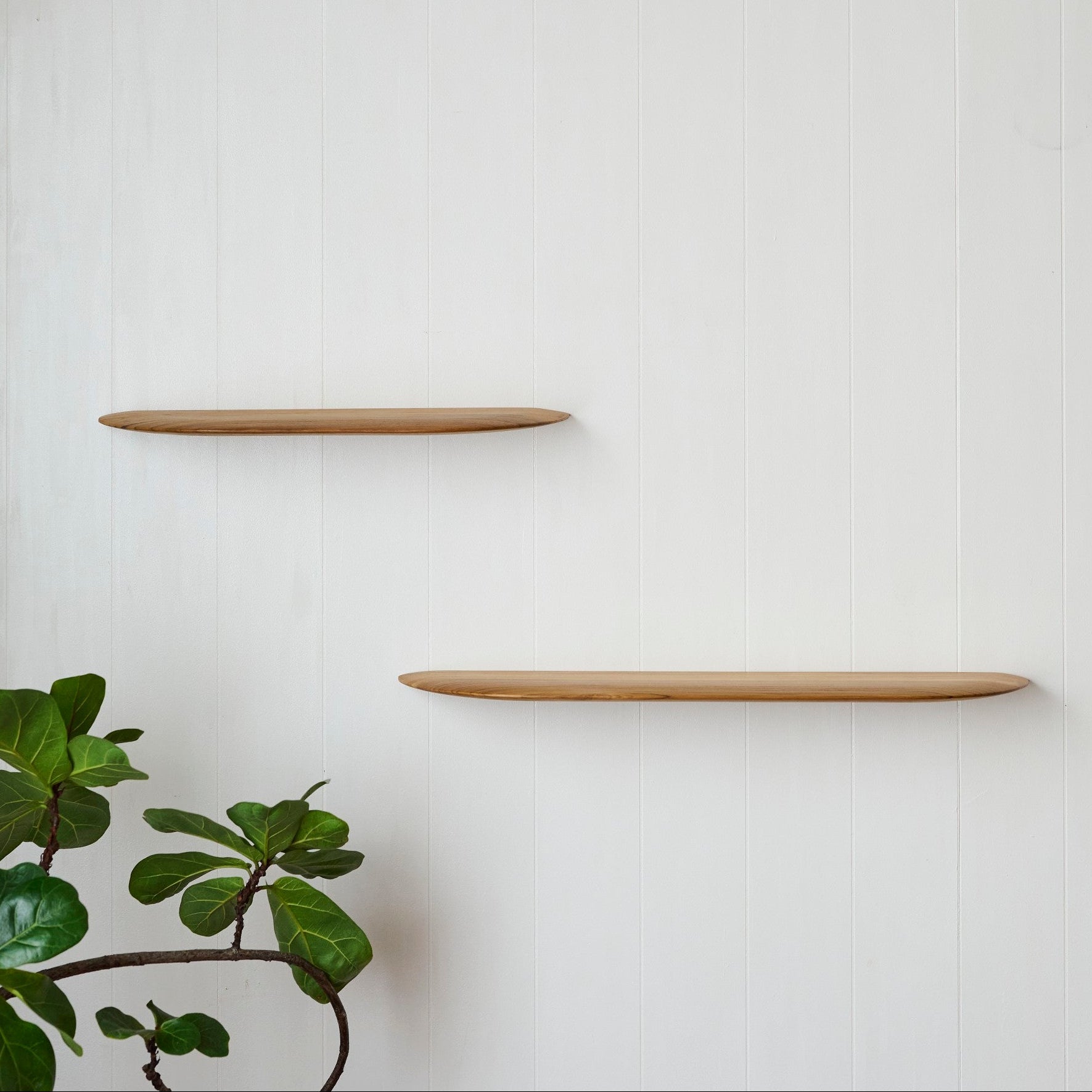 棚受け一体型ウォールシェルフ | Teak Smooth shelf – tiflo