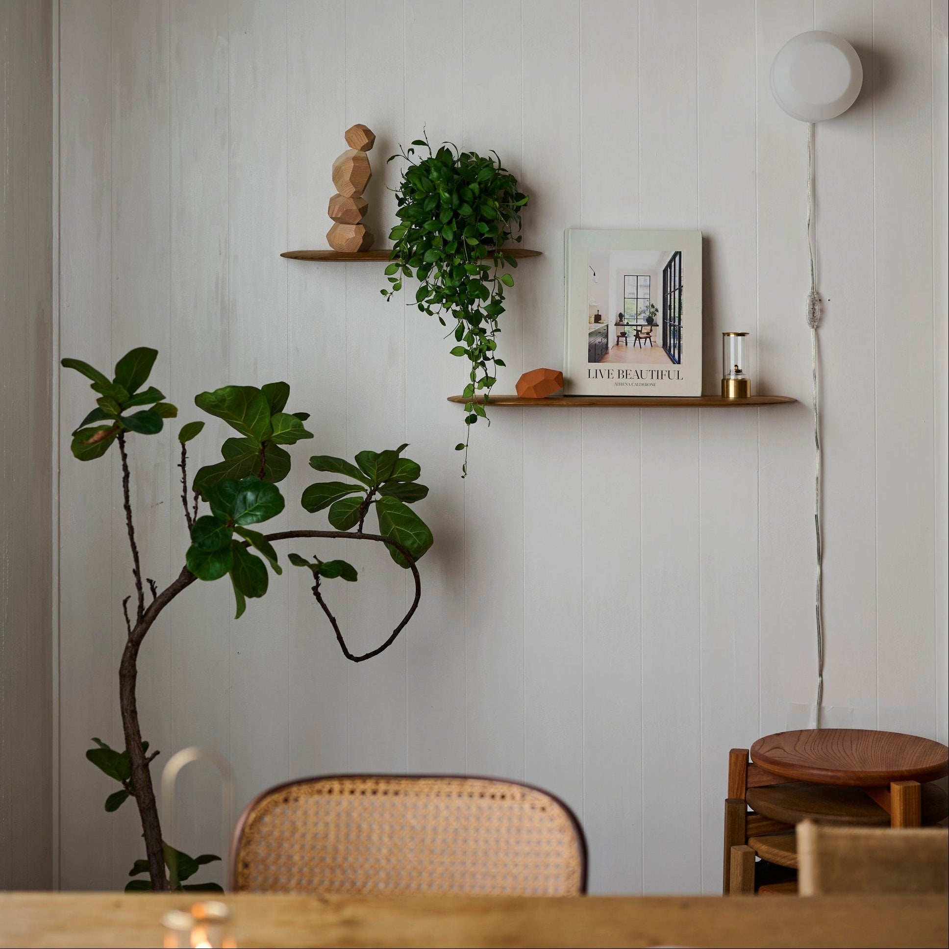 棚受け一体型ウォールシェルフ | Teak Smooth shelf – tiflo