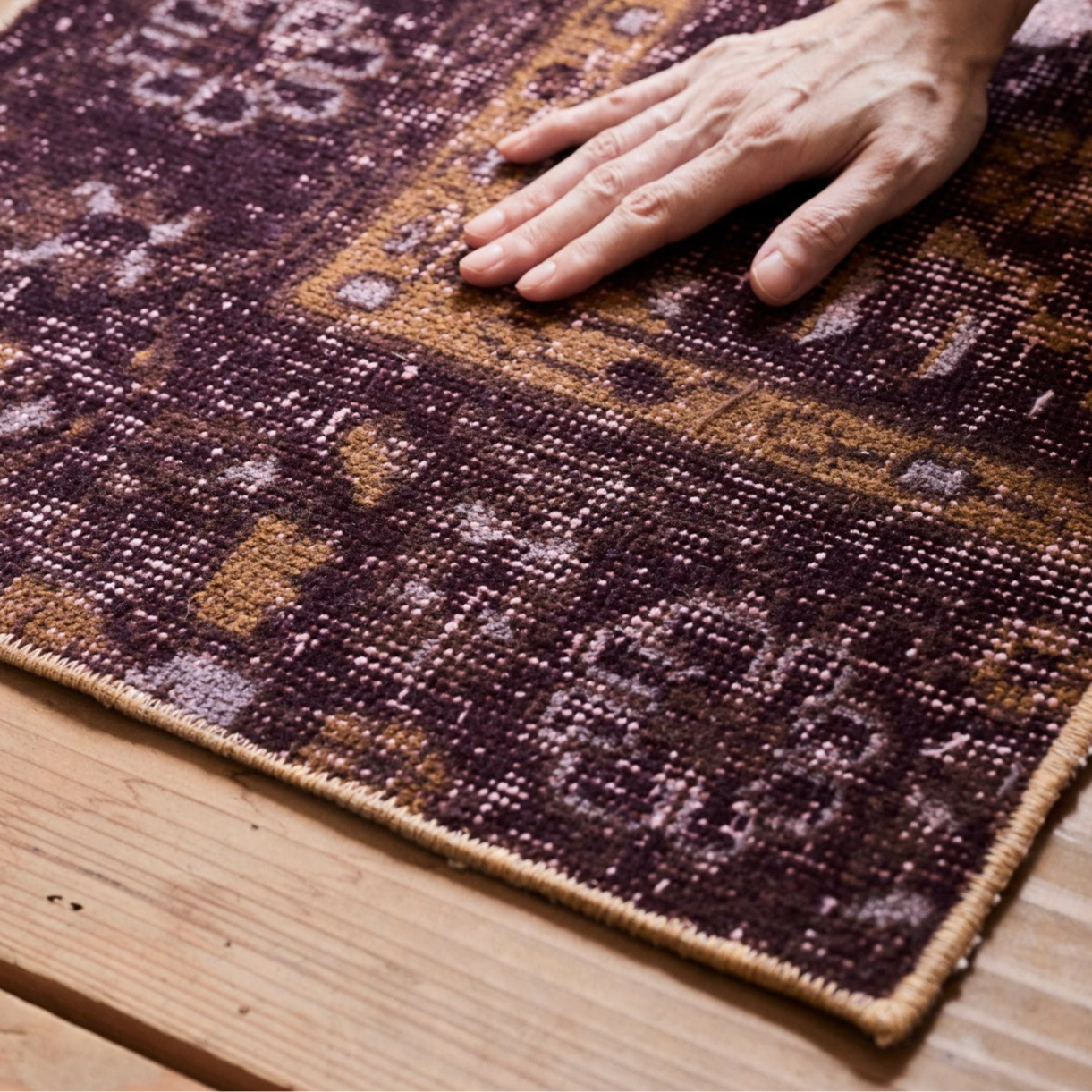 トルコヴィンテージラグ 212×115.5 ボタニカル ニュアンスカラー 65