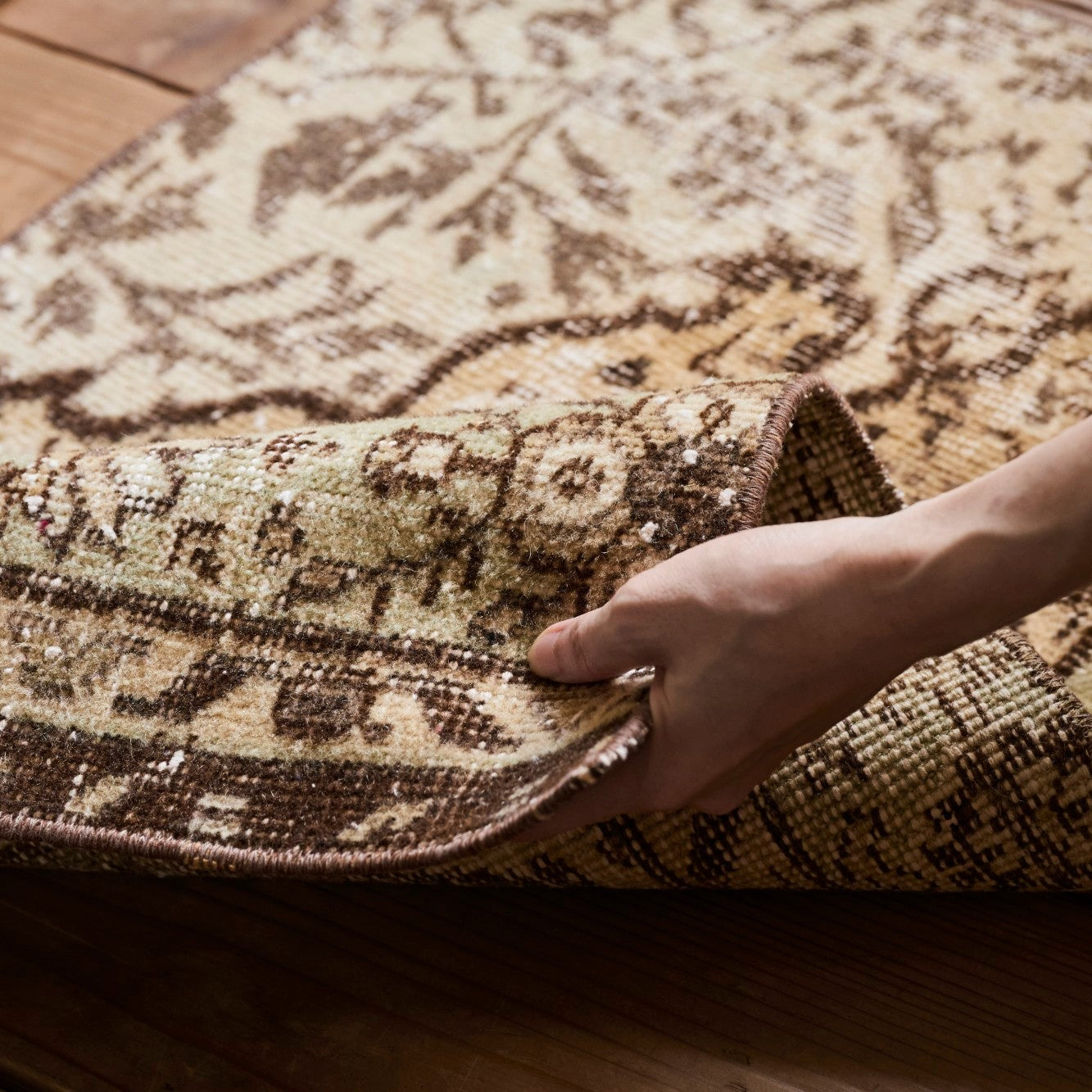 ヴィンテージラグ | トルコ・ドアサイズ No.04 | 茶色 | 79×51 – tiflo