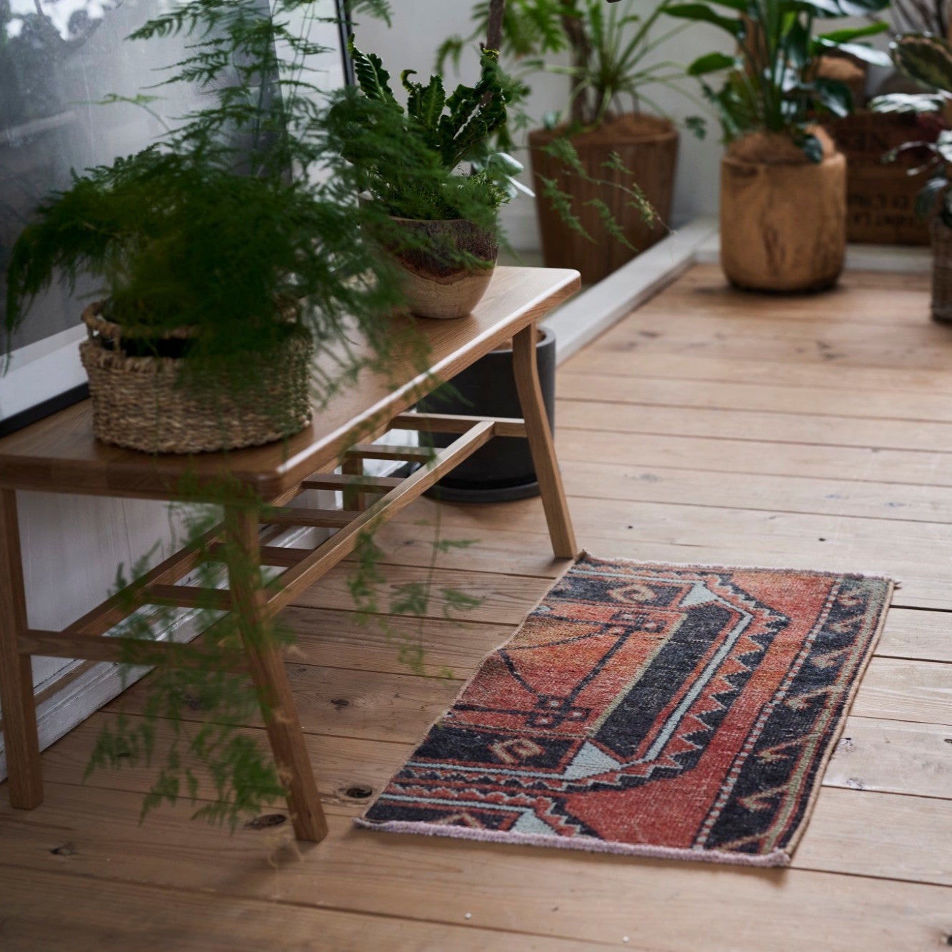 ヴィンテージラグ | トルコ・ドアサイズ No.05 | 赤色 | 89×47 – tiflo