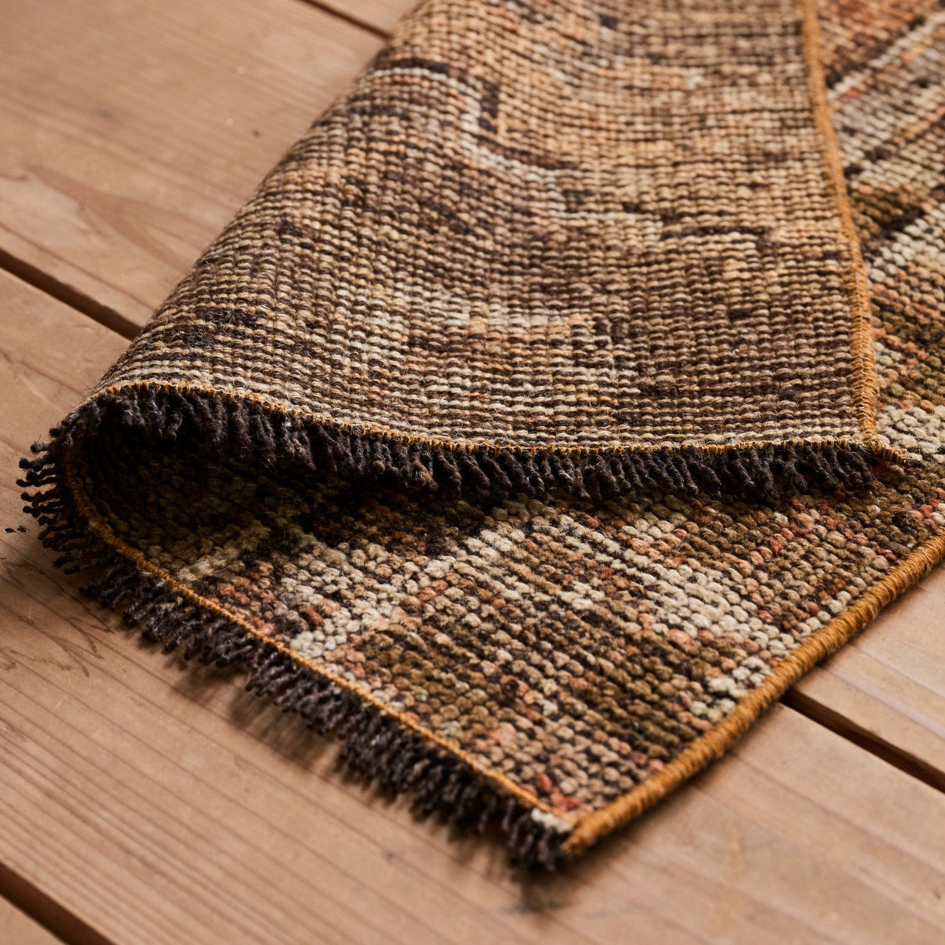 ヴィンテージラグ | トルコ・ドアサイズ No.06 | 茶色 | 102×51 – tiflo