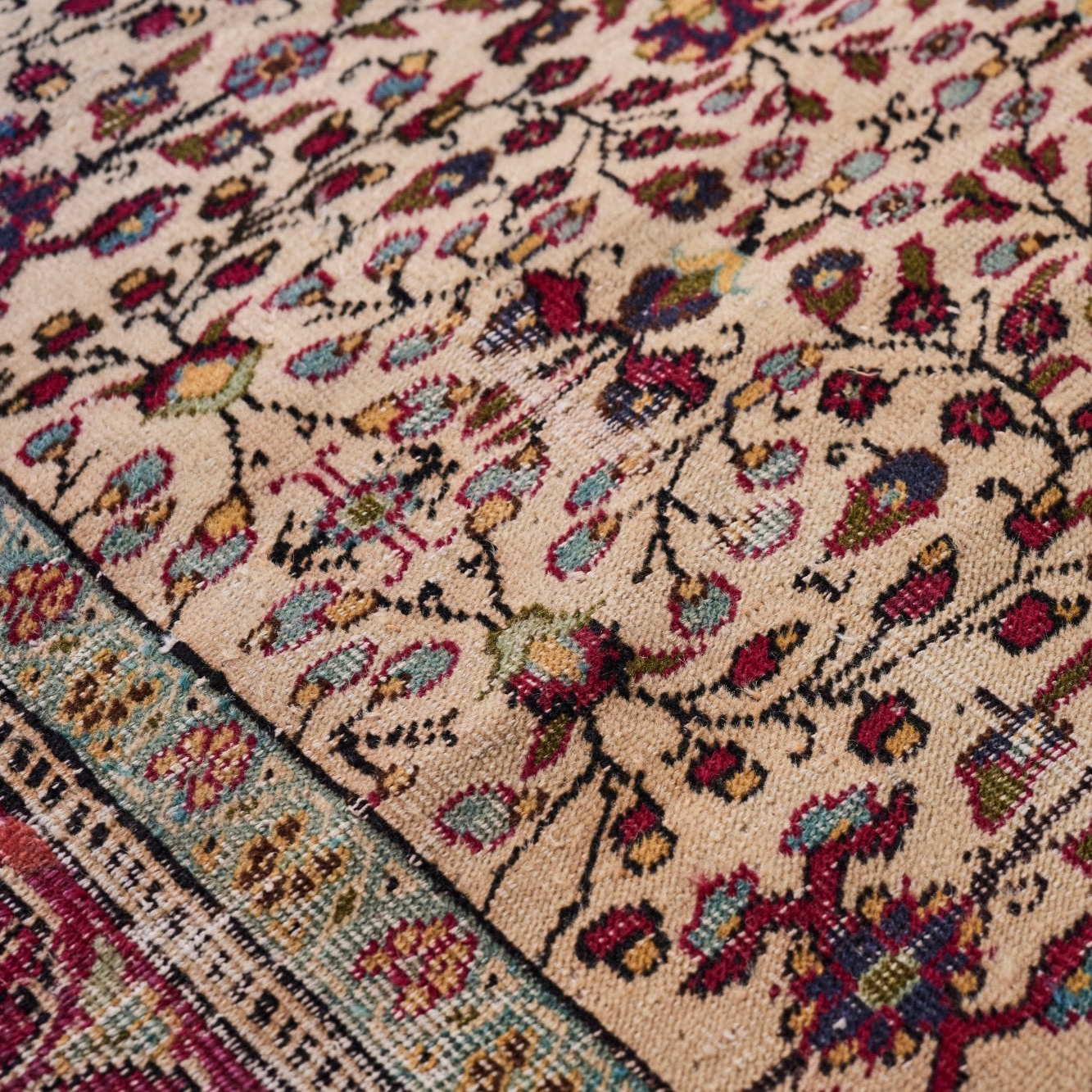 150×218 カイセリヴィンテージラグ　花柄黄色系 150×218 カイセリヴィンテージラグ 花柄黄色系 150×218 カイセリ