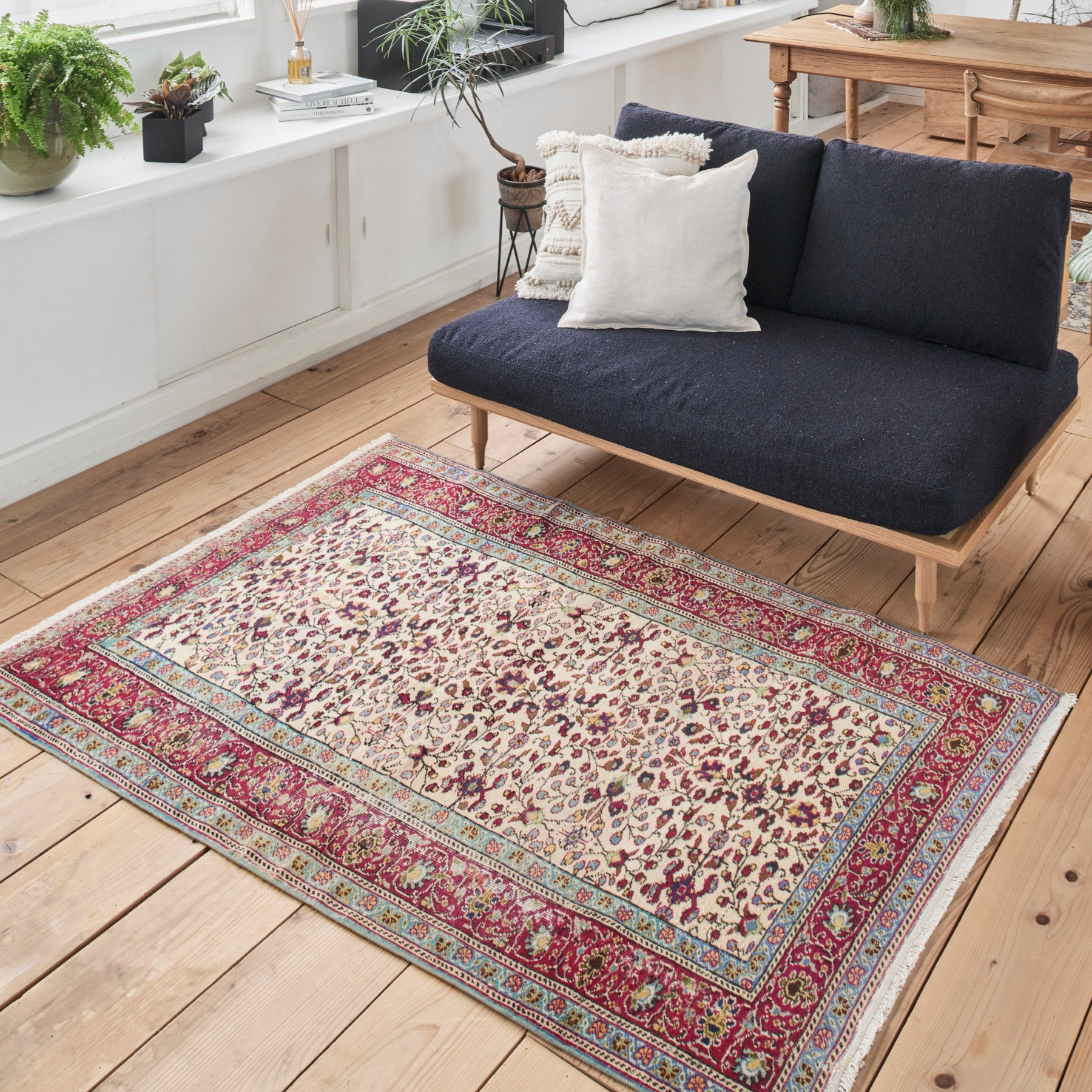 148x91cmトルコ絨毯コカイセリ産スーパーヴィンテージ ラグ vintage-rug-kayseri-