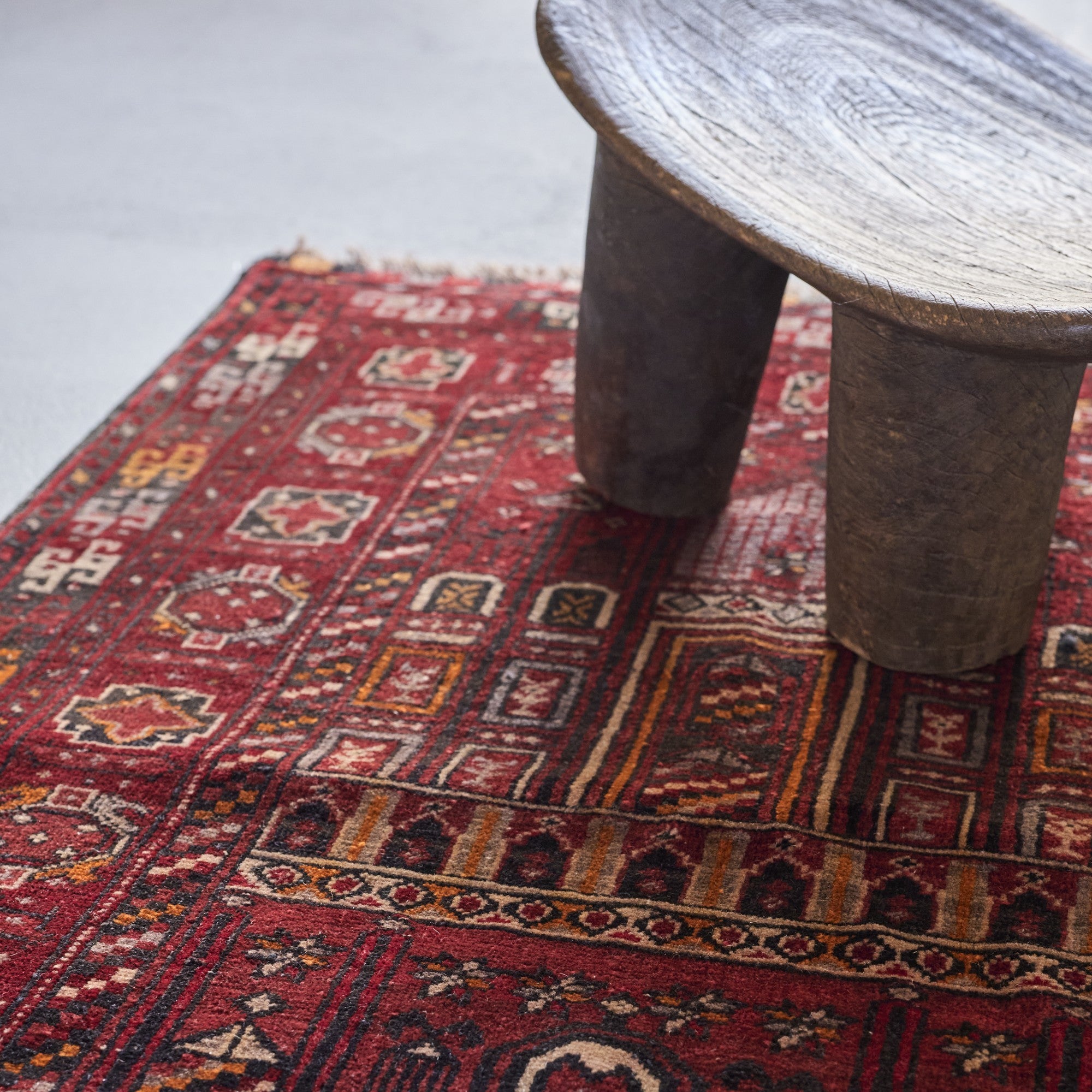 ☾Vintage Rug☽ 210cm×80cm　トルクメン族　アフガンラグ ヴィンテージラグ | アフガニスタン・トルクメン | 赤 | 116 × 79 – tiflo